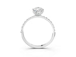 Pear Cut Diamond Solitaire Ring in White gold with Round Shared Prong Pavé Band_21