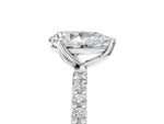 Pear Cut Diamond Solitaire Ring in White gold with Round Shared Prong Pavé Band_23