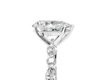 Pear Cut Diamond Solitaire Ring in White gold with Shared Prong Marquise and Round Side Stones_17