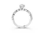 Pear Cut Diamond Solitaire Ring in White gold with Shared Prong Marquise and Round Side Stones_39