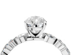 Pear Cut Diamond Solitaire Ring in White gold with Shared Prong Marquise and Round Side Stones_40