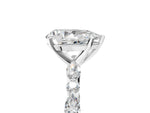 Pear Cut Diamond Solitaire Ring in White gold with Shared Prong Marquise and Round Side Stones_41