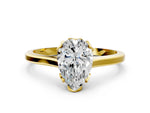 Pear Cut Diamond Solitaire Ring in Yellow gold with Flower Prong Setting_18