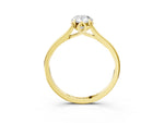 Pear Cut Diamond Solitaire Ring in Yellow gold with Flower Prong Setting_21