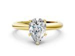 Pear Cut Diamond Solitaire Ring in Yellow gold with Prong Setting and Rounded Band_18