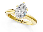 Pear Cut Diamond Solitaire Ring in Yellow gold with Prong Setting and Rounded Band_19