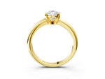 Pear Cut Diamond Solitaire Ring in Yellow gold with Prong Setting and Rounded Band_21