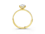 Pear Cut Diamond Solitaire Ring in Yellow gold with Round Pavé Band_33