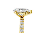 Pear Cut Diamond Solitaire Ring in Yellow gold with Round Pavé Band_35