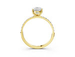 Pear Cut Diamond Solitaire Ring in Yellow gold with Round Pavé Band_9