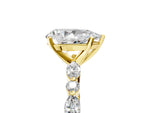 Pear Cut Diamond Solitaire Ring in Yellow gold with Shared Prong Marquise and Round Side Stones_17