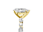 Pear Cut Diamond Solitaire Ring in Yellow gold with Shared Prong Marquise and Round Side Stones_41