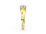 Pear Cut Diamond Solitaire Ring in Yellow gold with Smooth Wide Band and Prong Setting_2