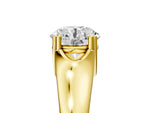 Pear Cut Diamond Solitaire Ring in Yellow gold with Smooth Wide Band and Prong Setting_5