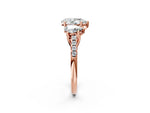 Pear Cut Diamond Trellis Three-Stone Engagement Ring in Rose gold with Round Side Stones_20
