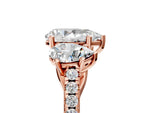 Pear Cut Diamond Trellis Three-Stone Engagement Ring in Rose gold with Round Side Stones_23