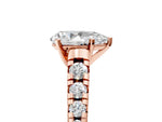 Pear Cut Diamond Vintage Scroll Solitaire Ring in Rose gold with Graduated Round Side Stones_29