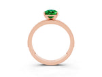 Pear Cut Emerald Milgrain Pavé Engagement Ring in Rose gold with Prong Setting_3