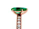 Pear Cut Emerald Milgrain Pavé Engagement Ring in Rose gold with Prong Setting_5