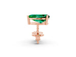 Pear Cut Emerald Stud Earrings in Rose gold with Basket Setting_2