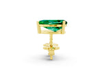 Pear Cut Emerald Stud Earrings in Yellow gold with Basket Setting_2