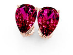 Pear Cut Garnet Stud Earrings in Rose gold with Basket Setting_1
