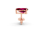 Pear Cut Garnet Stud Earrings in Rose gold with Basket Setting_2