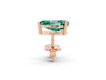 Pear Cut Green Sapphire Stud Earrings in Rose gold with Basket Setting_2
