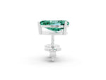 Pear Cut Green Sapphire Stud Earrings in White gold with Basket Setting_2