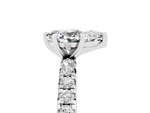 Pear Cut Moissanite Pavé Solitaire Ring in White gold with Round Pavé Band and Prong Setting_5