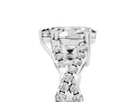 Pear Cut Moissanite Solitaire Ring in White gold with Interwoven Pavé Band and Prong Setting_5