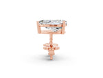 Pear Cut Moissanite Stud Earrings in Rose gold with Basket Setting_2