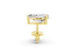 Pear Cut Moissanite Stud Earrings in Yellow gold with Basket Setting_2