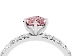 Pear Cut Morganite Pavé Solitaire Ring in Silver with Round Pavé Band and Prong Setting_4