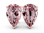 Pear Cut Morganite Stud Earrings in Rose gold with Basket Setting