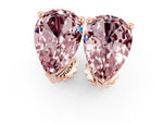 Pear Cut Morganite Stud Earrings in Rose gold with Basket Setting_1