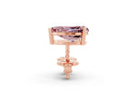 Pear Cut Morganite Stud Earrings in Rose gold with Basket Setting_2