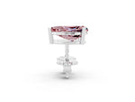 Pear Cut Morganite Stud Earrings in White gold with Basket Setting_2