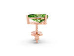 Pear Cut Peridot Stud Earrings in Rose gold with Basket Setting_2