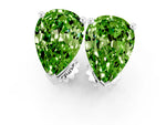 Pear Cut Peridot Stud Earrings in White gold with Basket Setting_1
