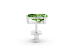 Pear Cut Peridot Stud Earrings in White gold with Basket Setting_2