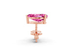 Pear Cut Pink Sapphire Stud Earrings in Rose gold with Basket Setting_2