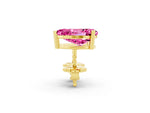 Pear Cut Pink Sapphire Stud Earrings in Yellow gold with Basket Setting_2