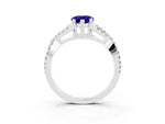 Pear Cut Tanzanite Solitaire Ring in White gold with Interwoven Pavé Band and Prong Setting_3