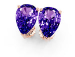 Pear Cut Tanzanite Stud Earrings in Rose gold with Basket Setting_1