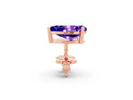 Pear Cut Tanzanite Stud Earrings in Rose gold with Basket Setting_2
