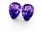 Pear Cut Tanzanite Stud Earrings in White gold with Basket Setting_1