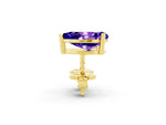 Pear Cut Tanzanite Stud Earrings in Yellow gold with Basket Setting_2