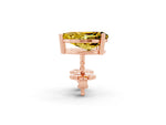 Pear Cut Yellow Sapphire Stud Earrings in Rose gold with Basket Setting_2