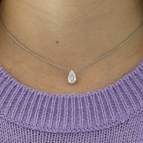 1.5 Carat Pear Shape Diamond Pendant